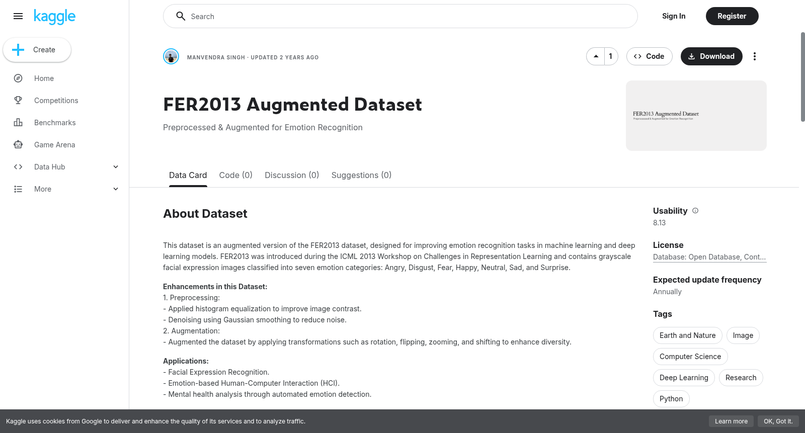 FER2013 Augmented Dataset 数据集图片