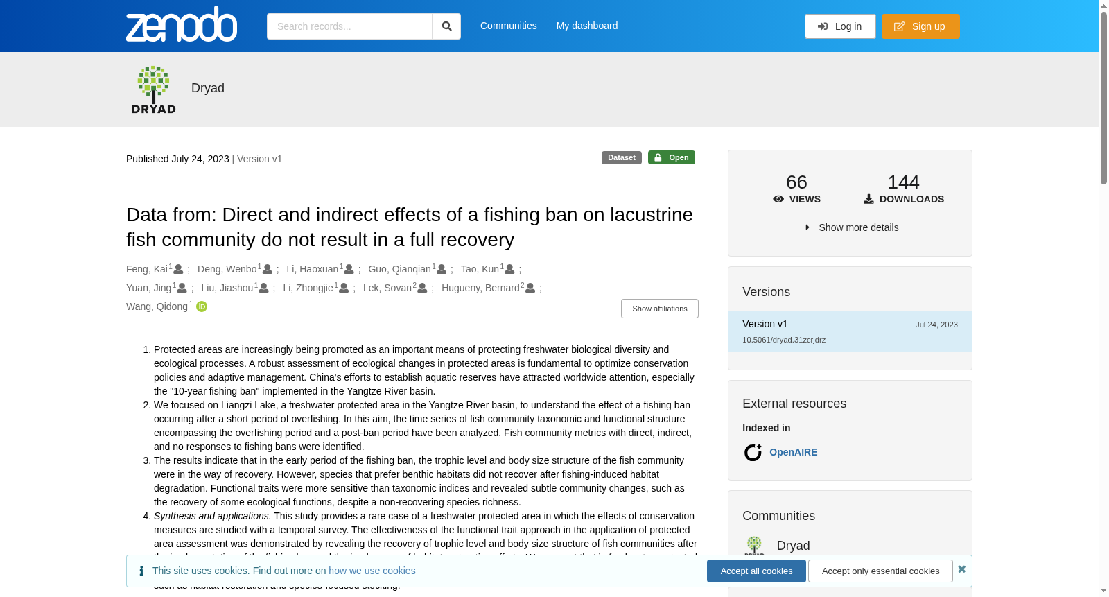 Data from: Direct and indirect effects of a fishing ban on lacustrine fish community do not result in a full recovery 数据集图片