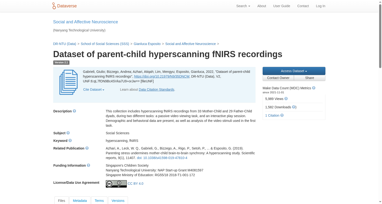 Dataset of parent-child hyperscanning fNIRS recordings 数据集图片