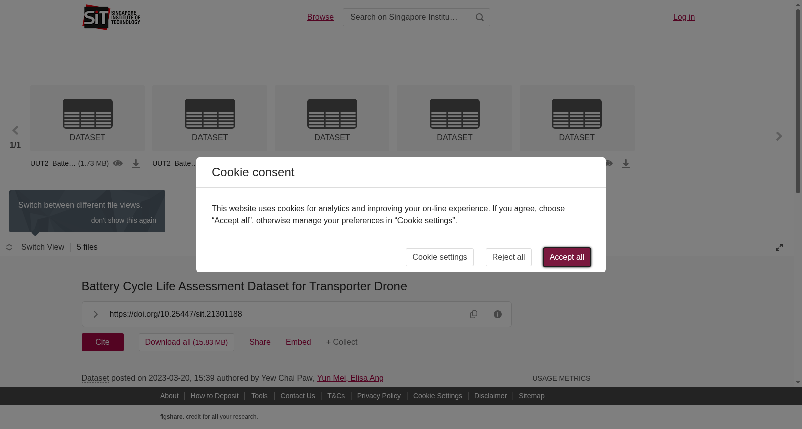 Battery Cycle Life Assessment Dataset for Transporter Drone 数据集图片