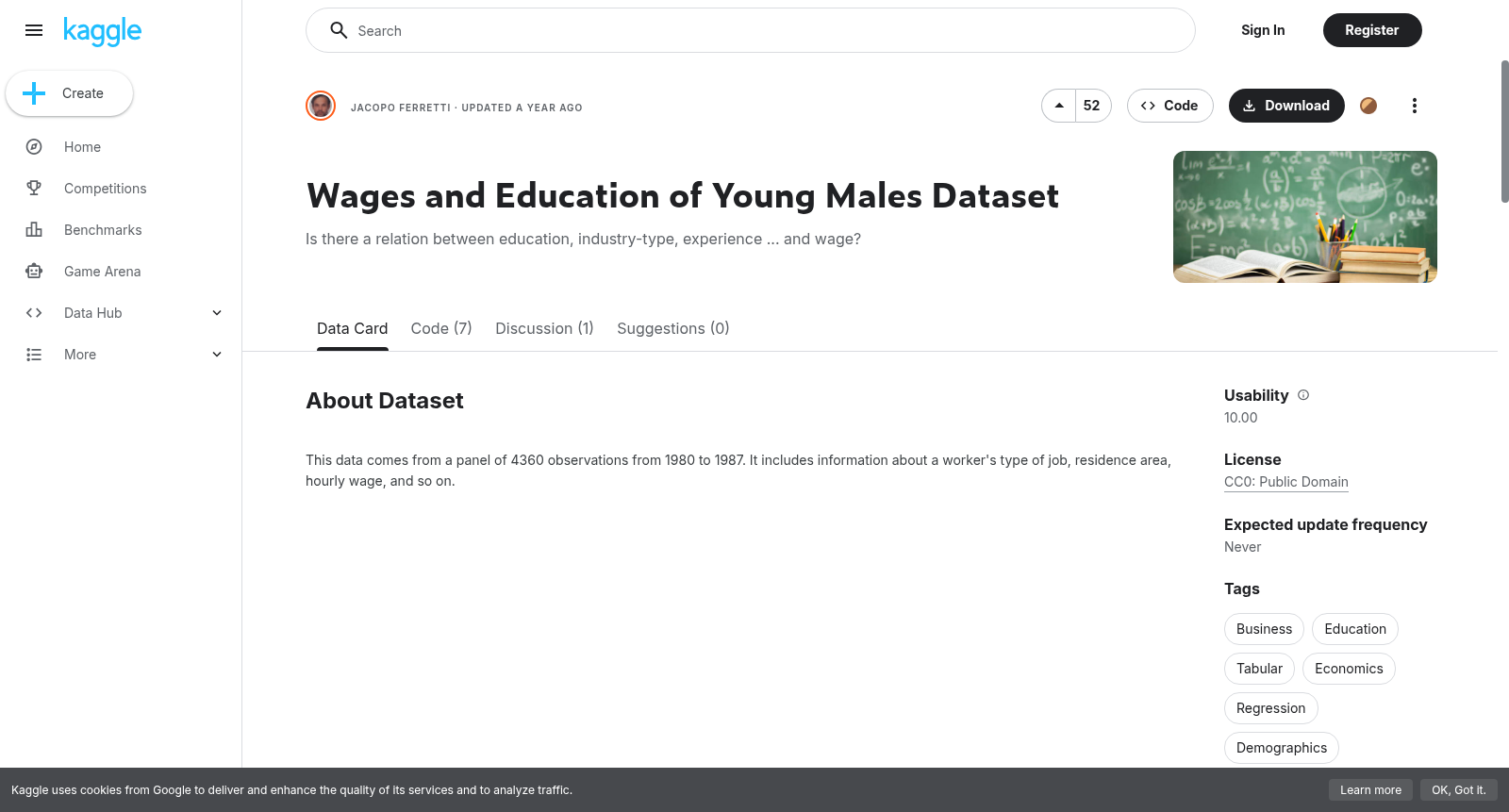 Wages and Education of Young Males Dataset 数据集图片