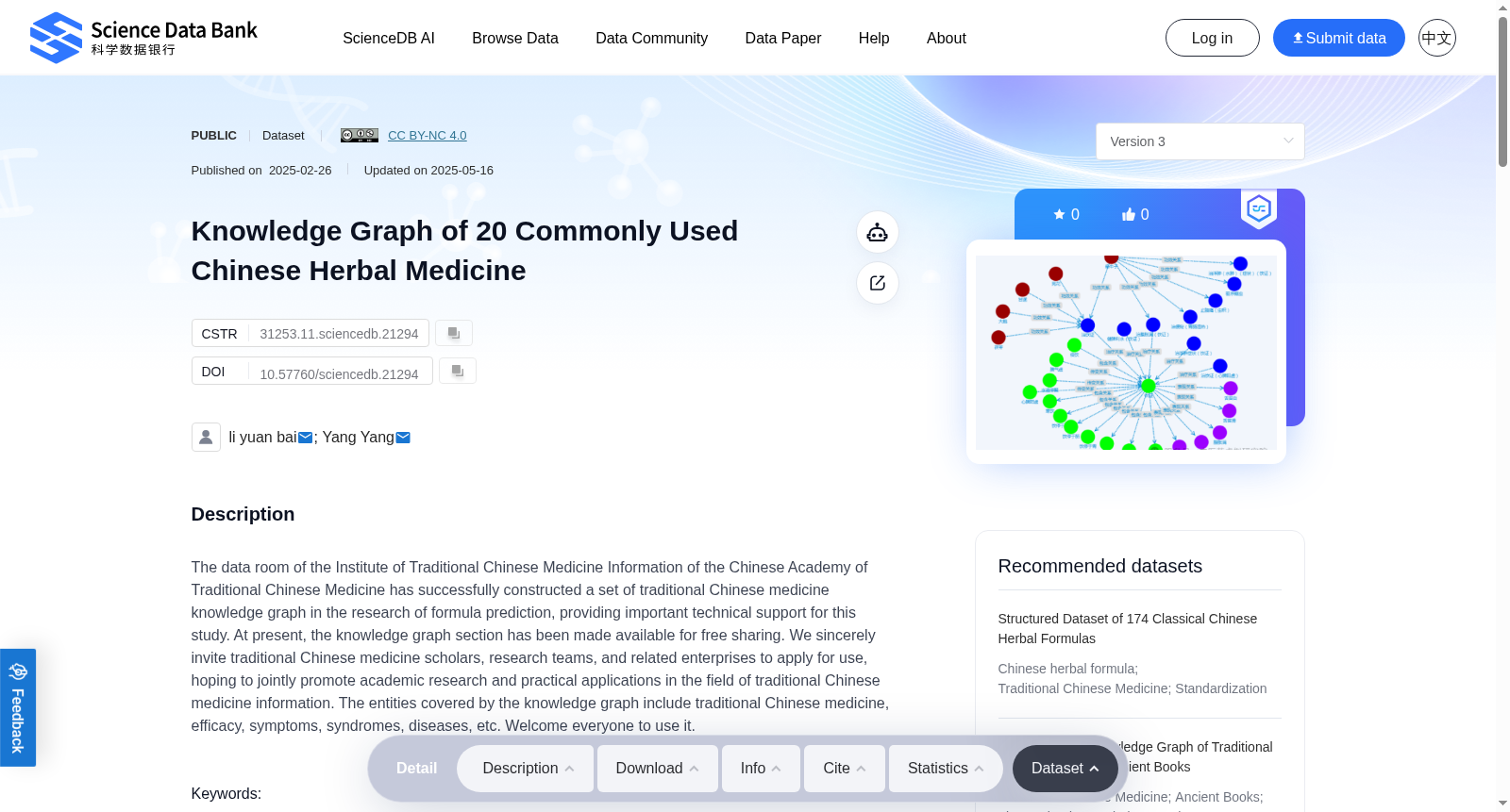 Knowledge Graph of 20 Commonly Used Chinese Herbal Medicine 数据集图片