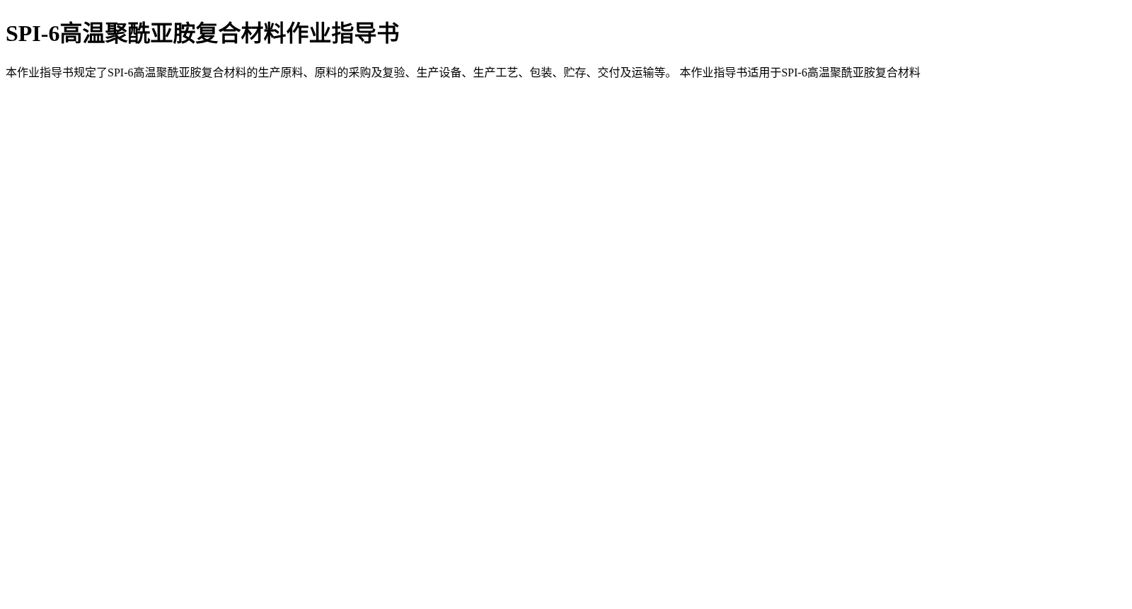 SPI-6高温聚酰亚胺复合材料作业指导书 数据集图片
