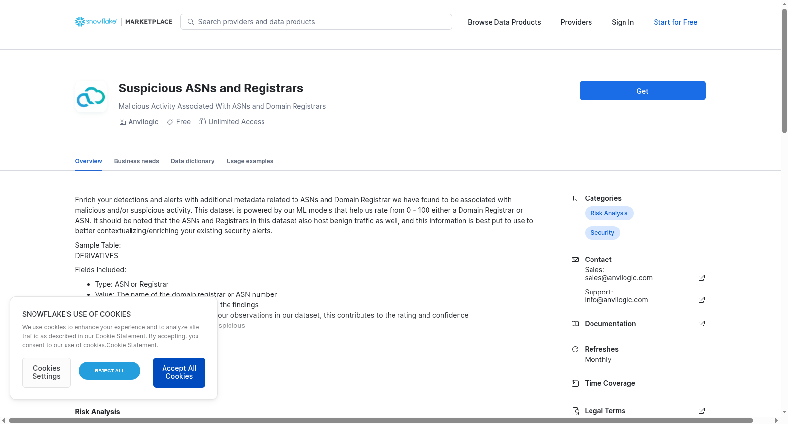 Suspicious ASNs and Registrars 数据集图片