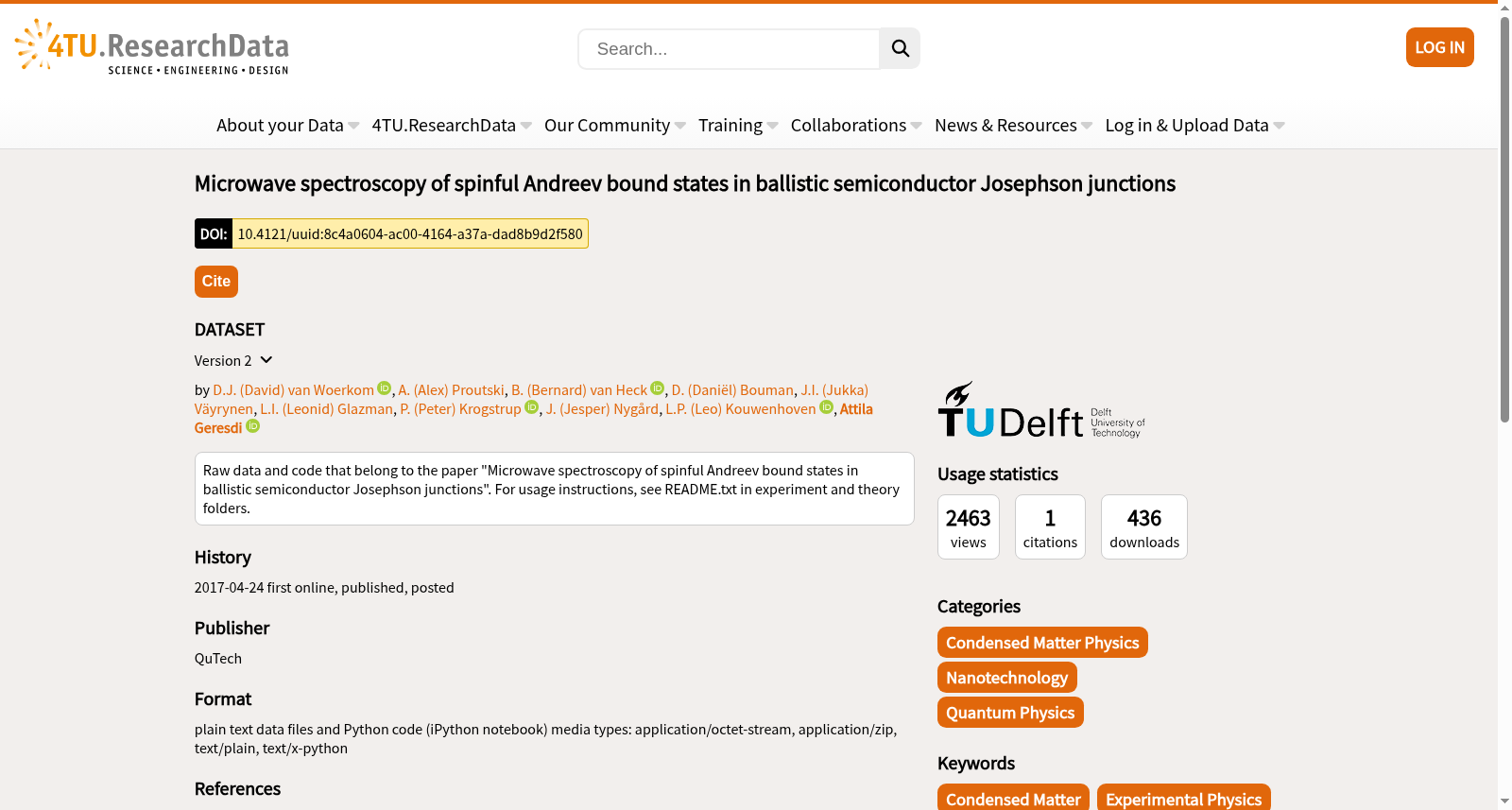 Microwave spectroscopy of spinful Andreev bound states in ballistic semiconductor Josephson junctions 数据集图片