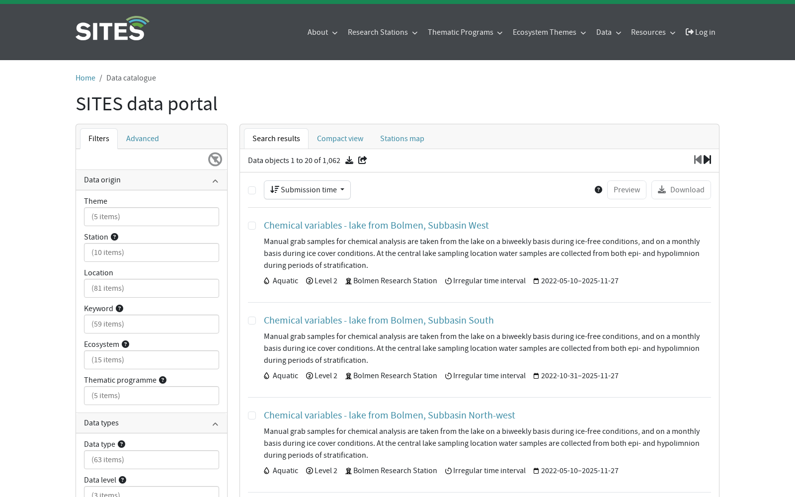 SITES Data Portal 数据集图片