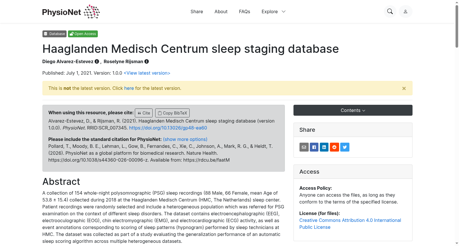 Haaglanden Medisch Centrum sleep staging database 数据集图片