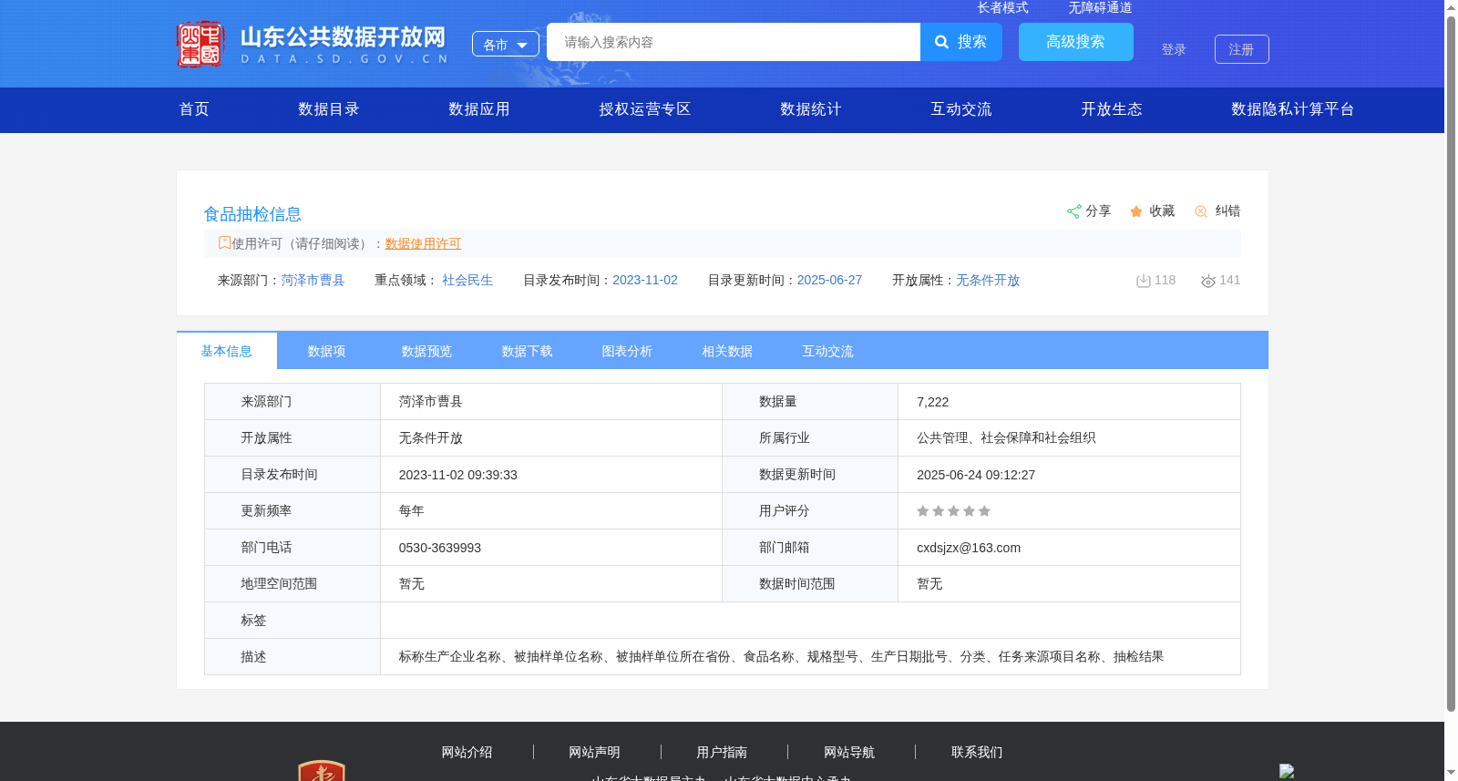 食品抽检信息 数据集图片