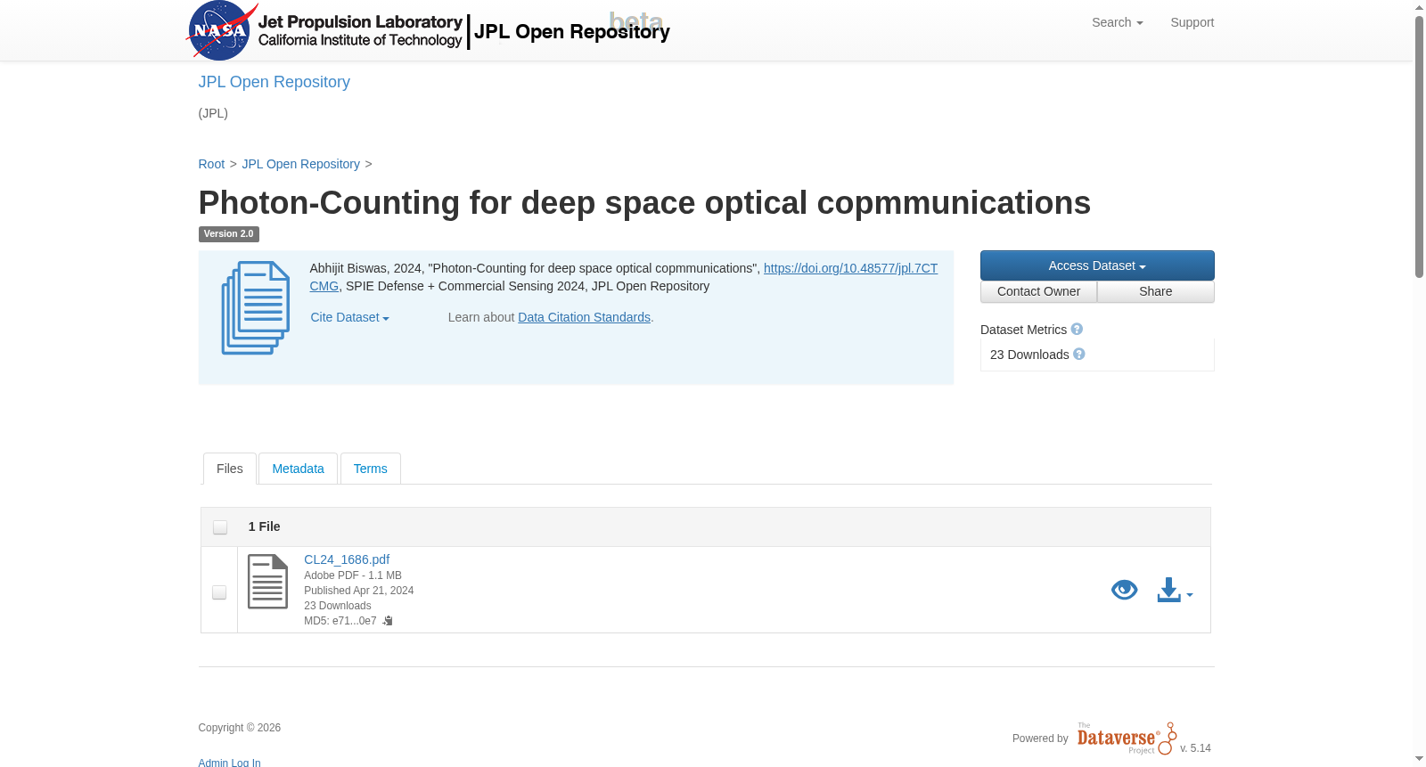 Photon-Counting for deep space optical copmmunications 数据集图片