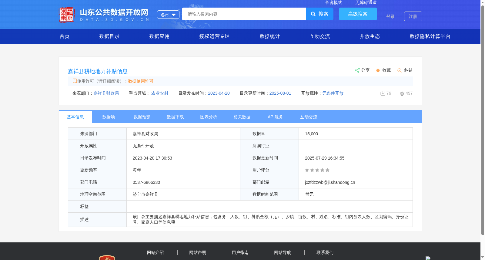 嘉祥县耕地地力补贴信息 数据集图片