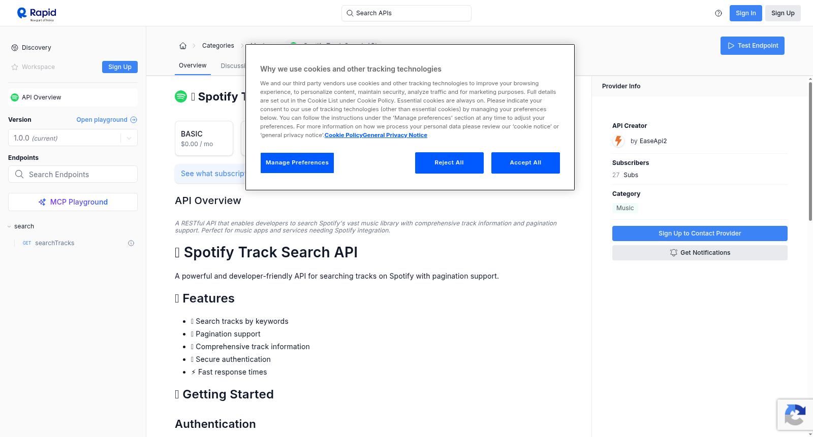 🎵 Spotify Track Search API 数据集图片