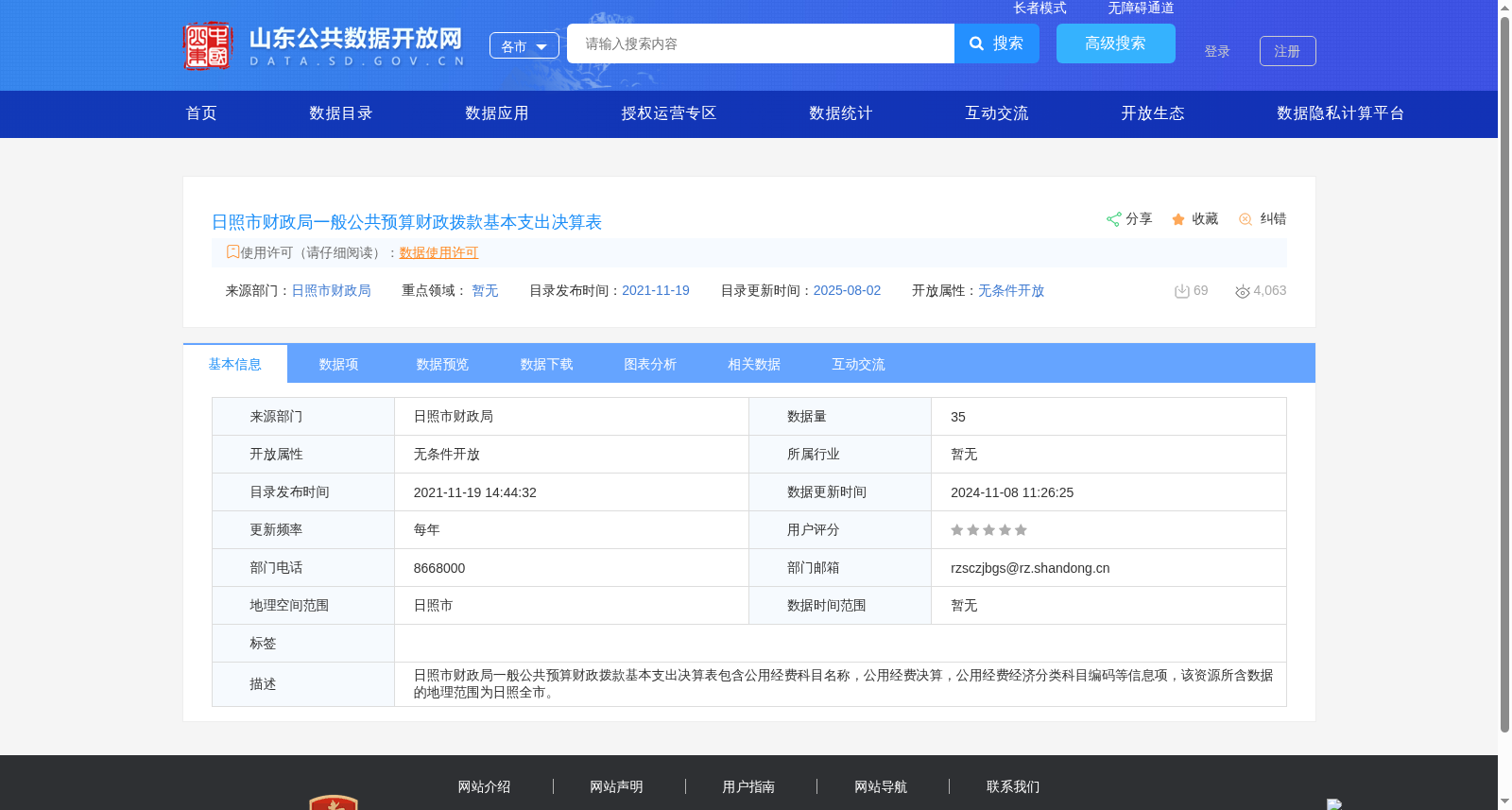 日照市财政局一般公共预算财政拨款基本支出决算表 数据集图片
