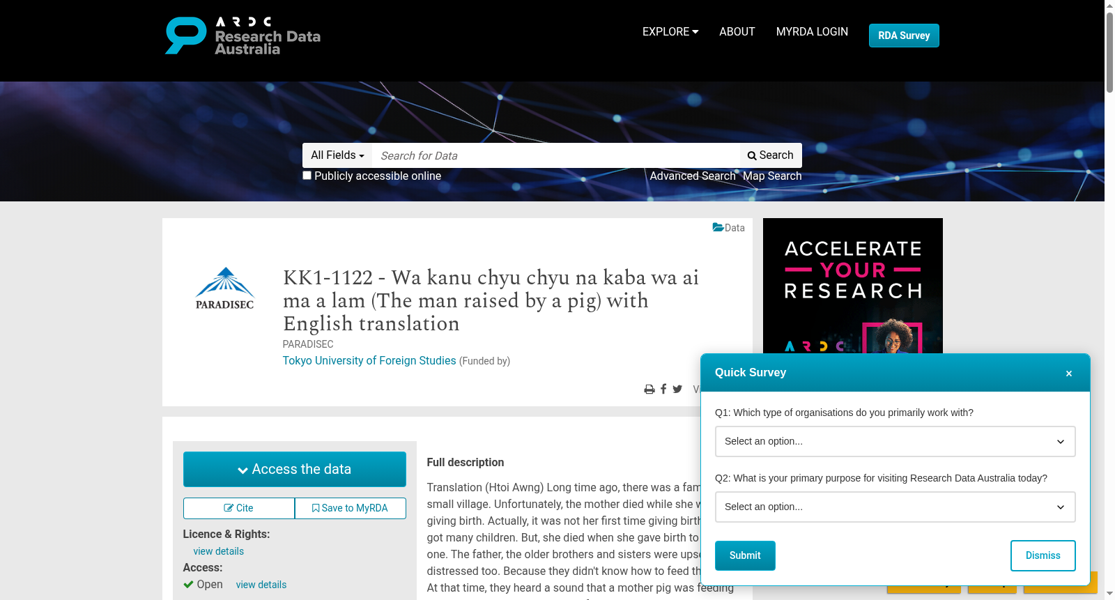 KK1-1122 - Wa kanu chyu chyu na kaba wa ai ma a lam (The man raised by a pig) with English translation 数据集图片