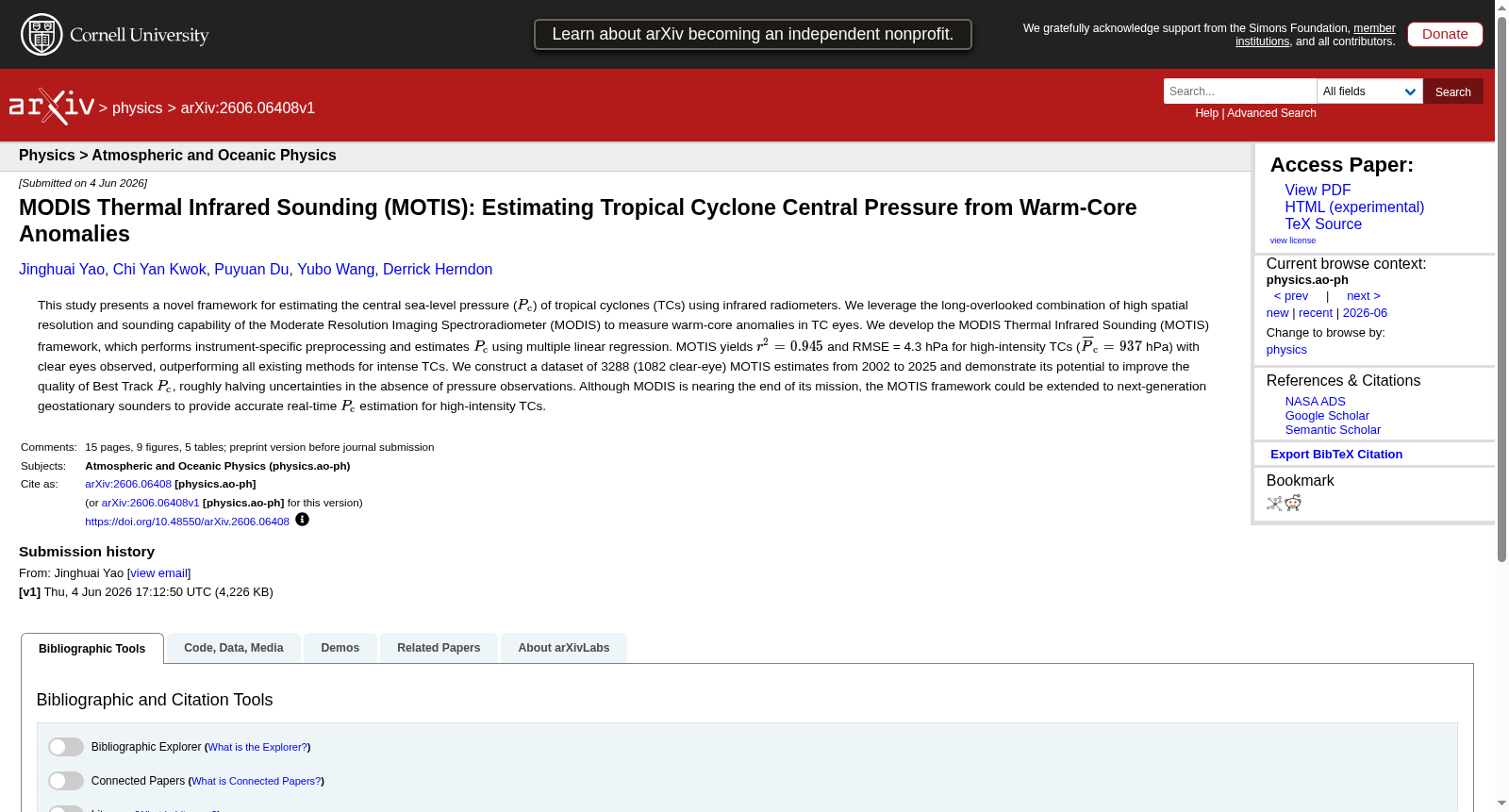 MODIS Thermal Infrared Sounding (MOTIS) dataset 数据集图片