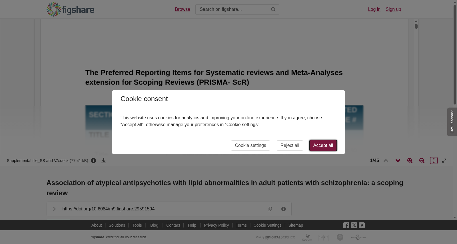 <b>Association of atypical antipsychotics with lipid abnormalities in adult patients with schizophrenia: a scoping review</b> 数据集图片