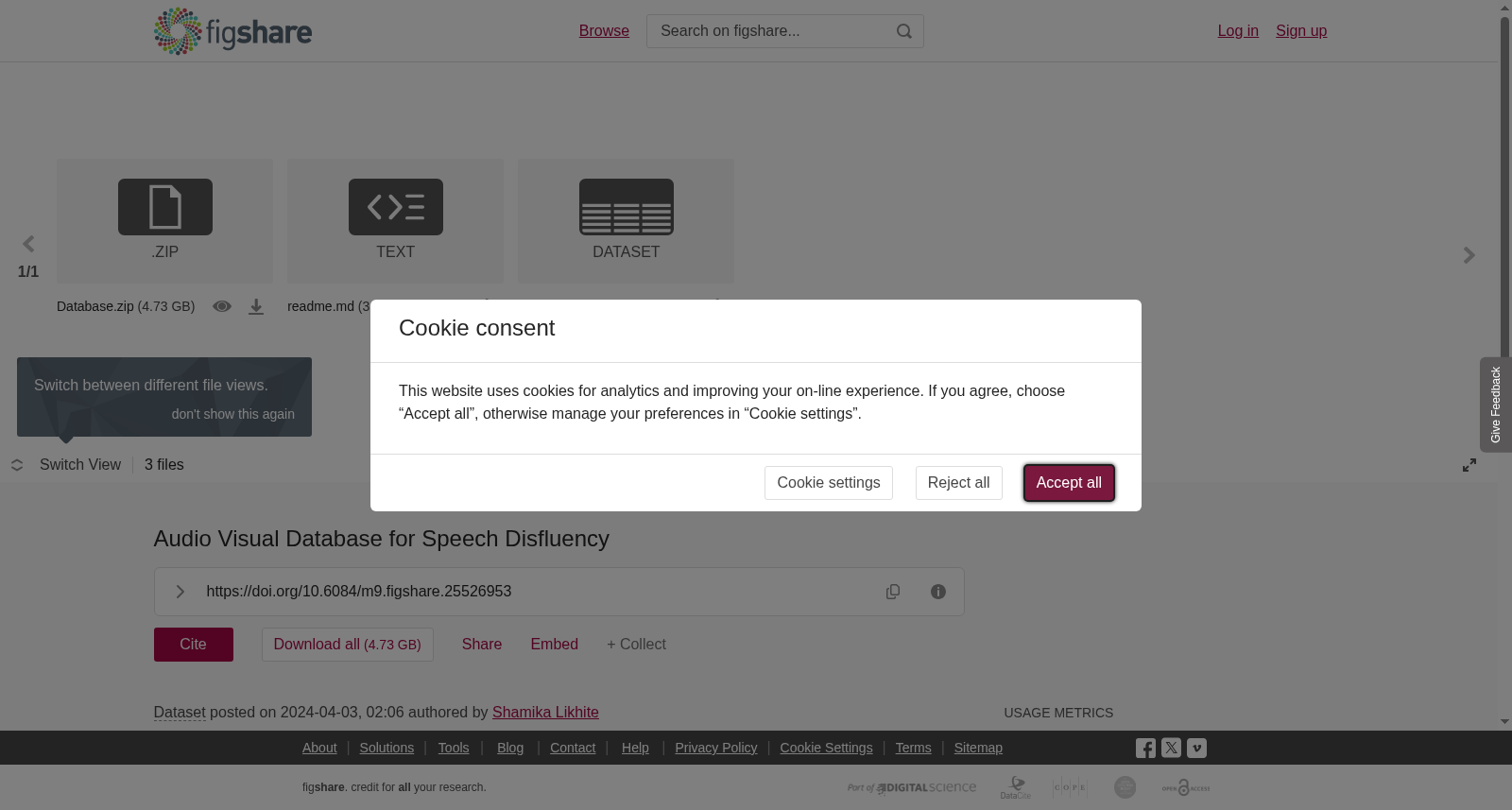 Audio Visual Database for Speech Disfluency 数据集图片