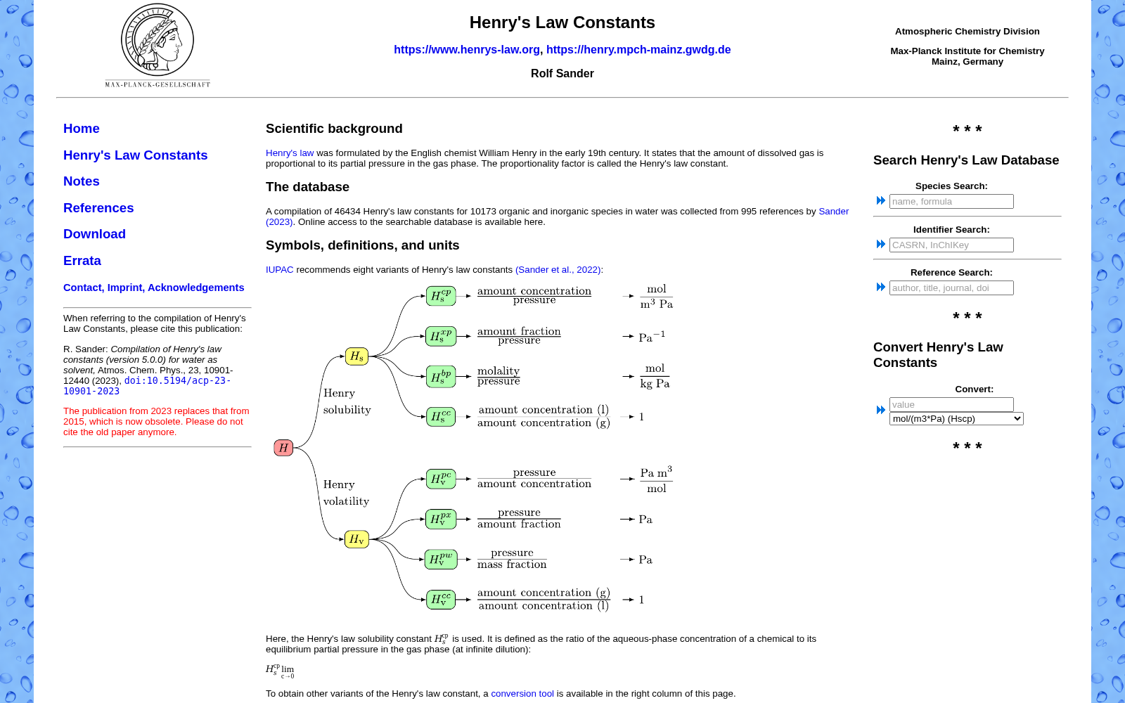 Henry's law constants 数据集图片