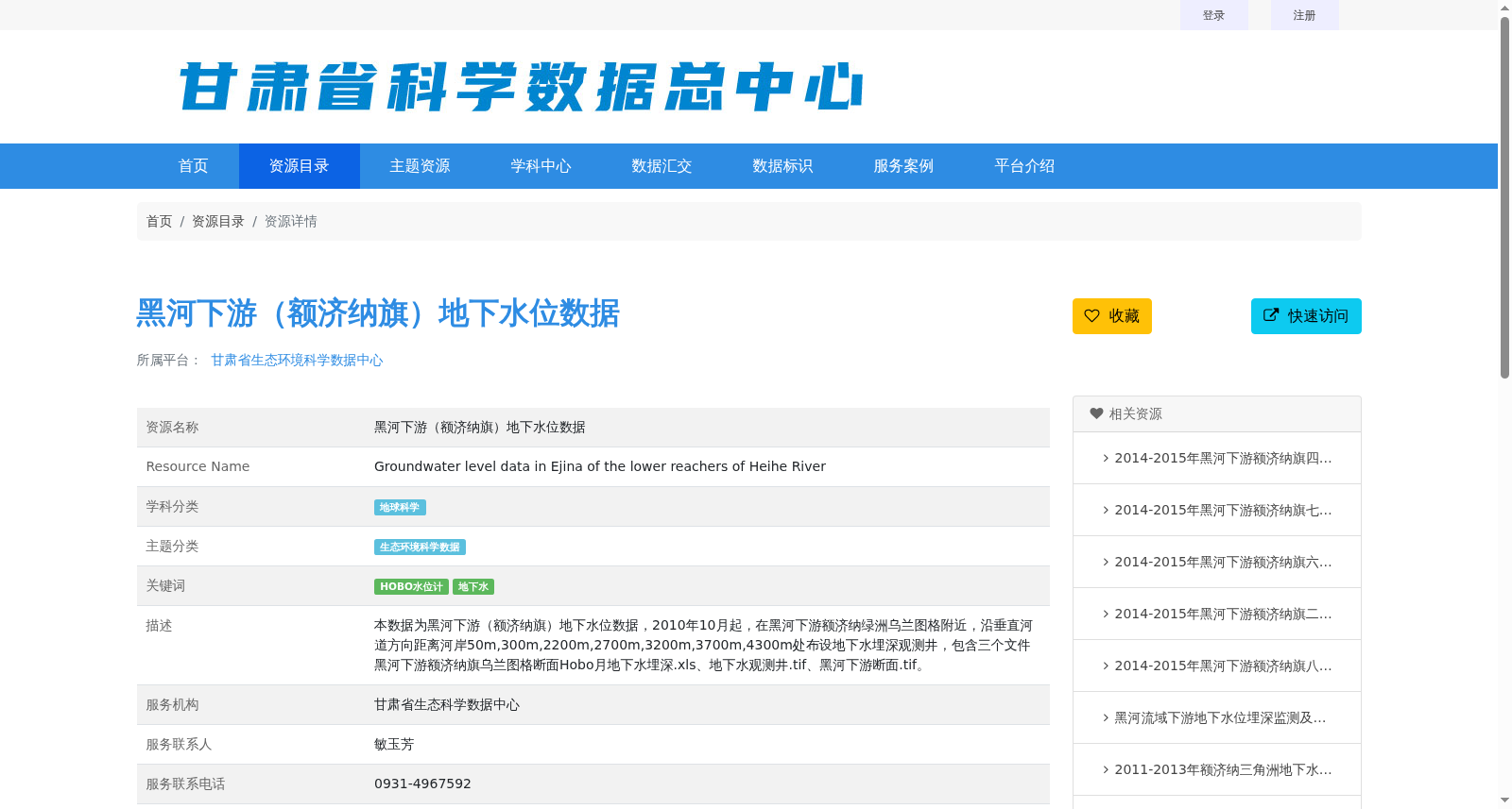 黑河下游（额济纳旗）地下水位数据 数据集图片