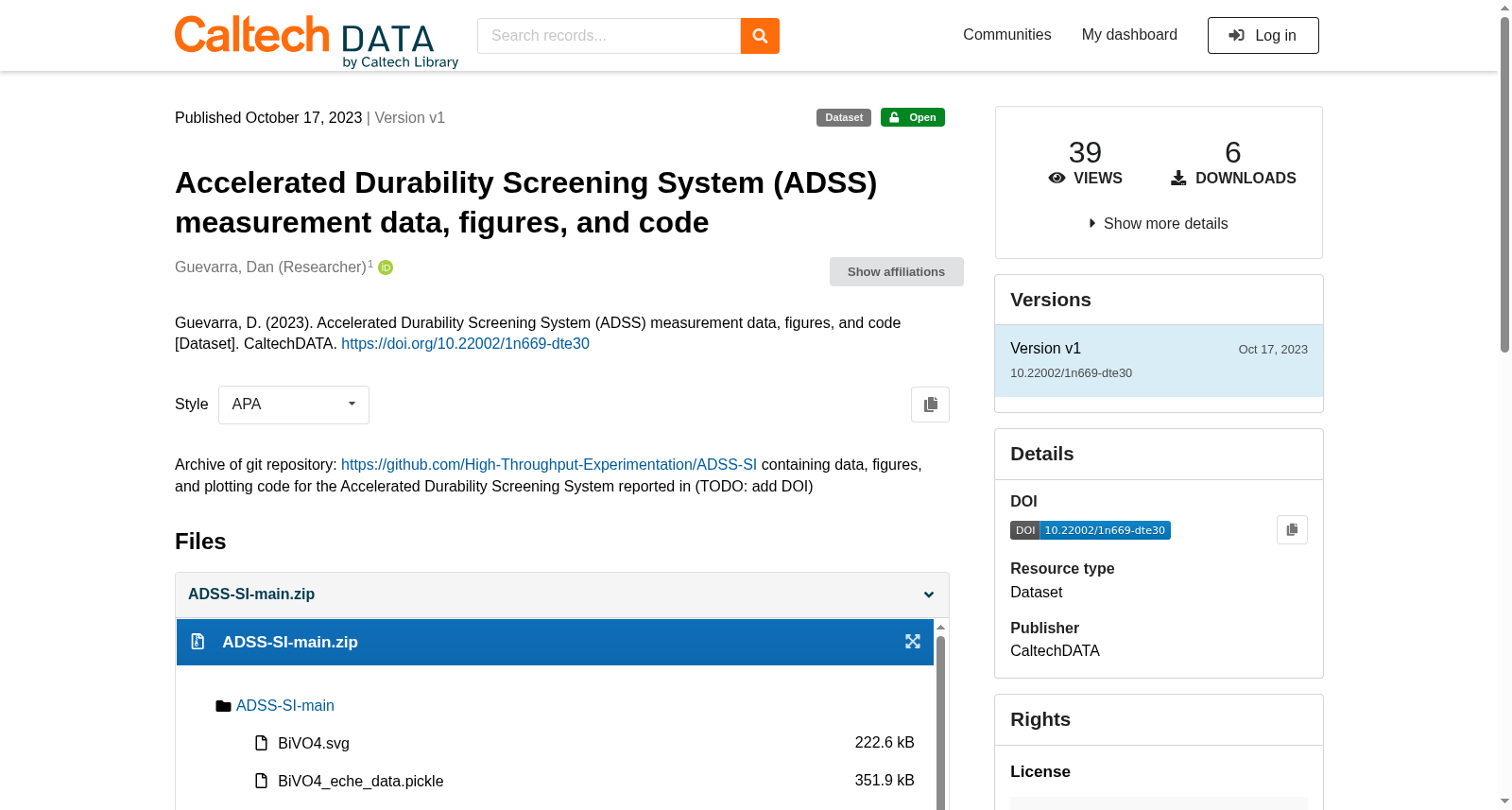 Accelerated Durability Screening System (ADSS) measurement data, figures, and code 数据集图片