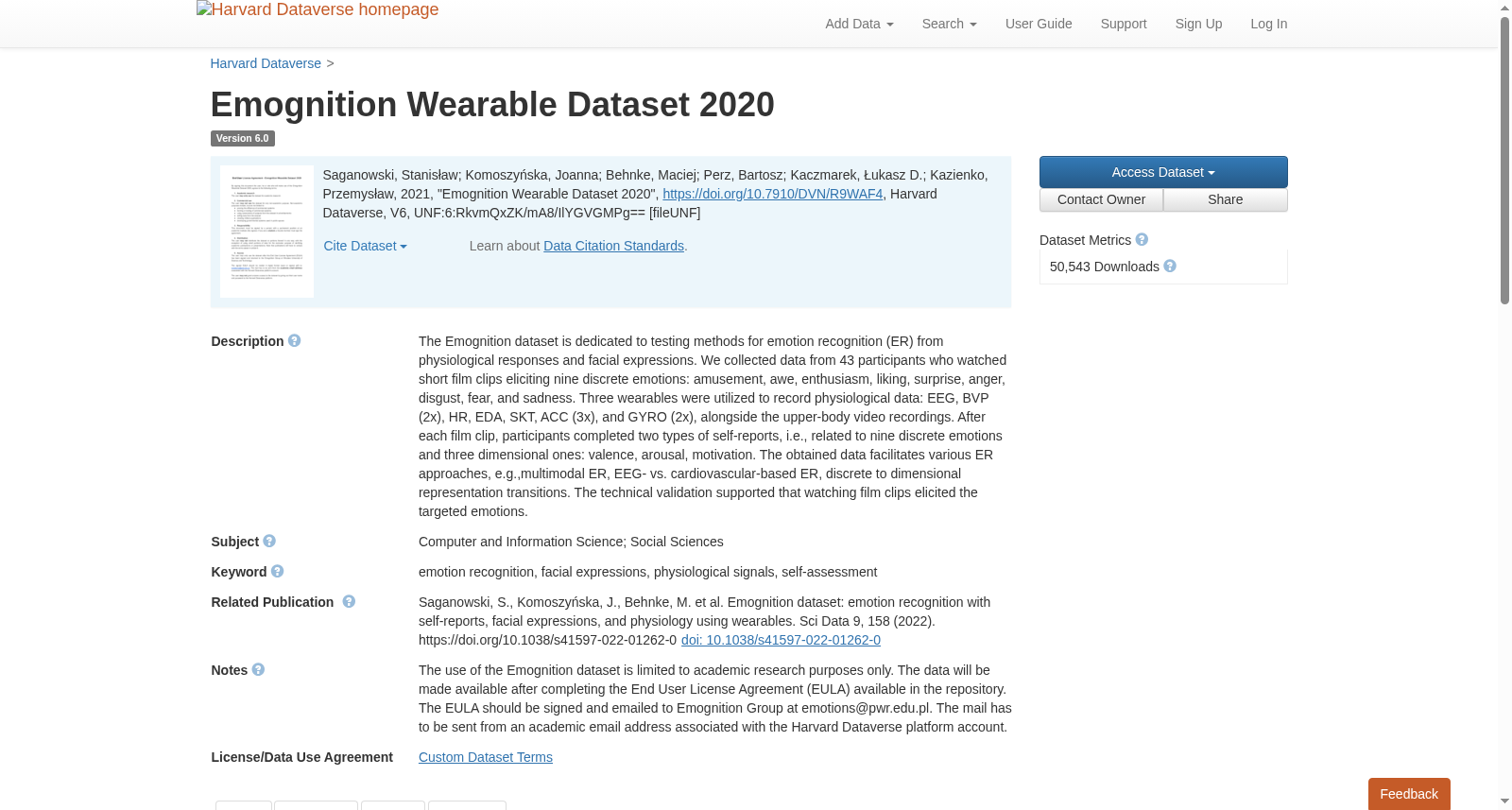 Emognition Wearable Dataset 2020 数据集图片