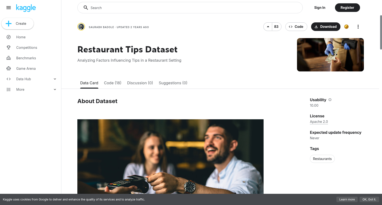 Restaurant Tips Dataset 数据集图片