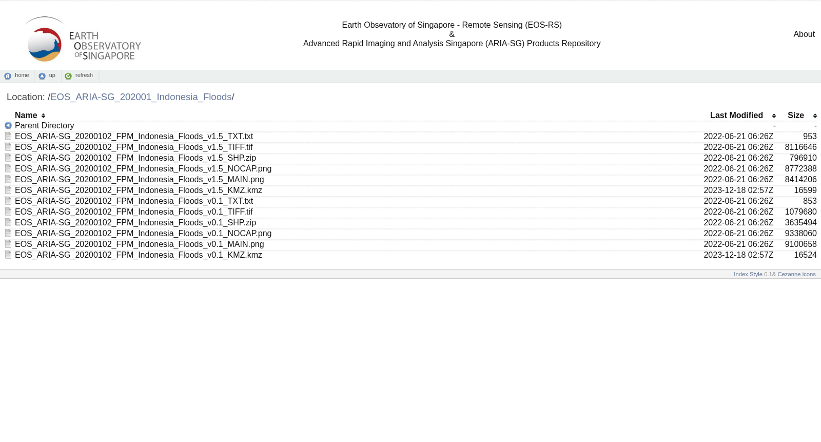 ARIA-SG Flood Proxy Maps: Indonesia Floods, Jan 2020 数据集图片