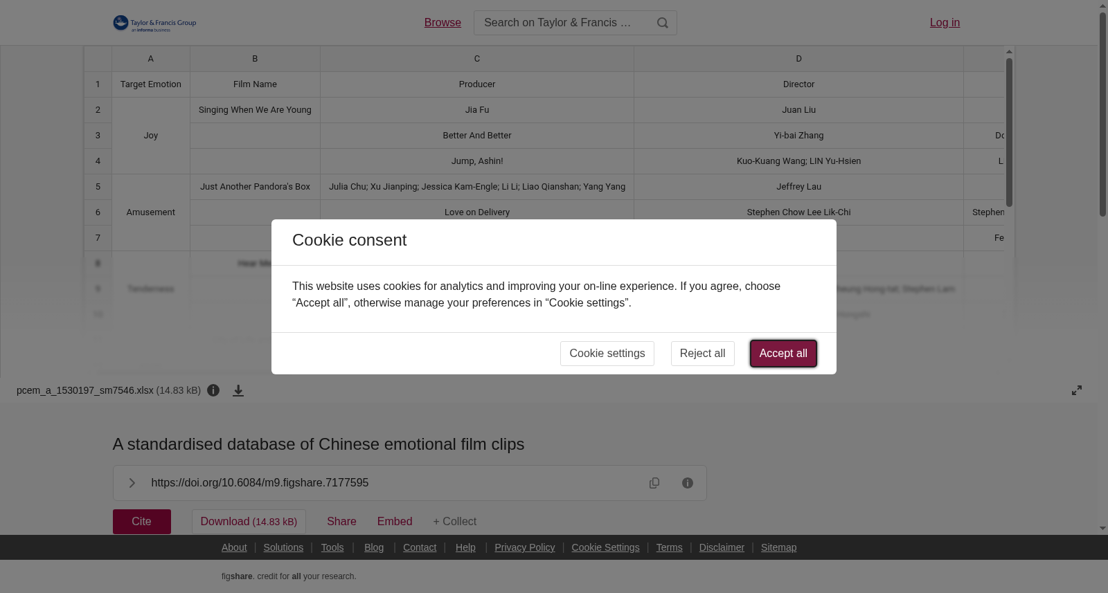 A standardised database of Chinese emotional film clips 数据集图片