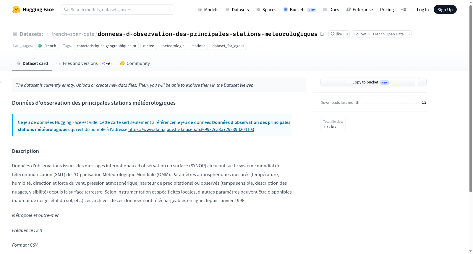 Data-Gouv-FR/donnees-d-observation-des-principales-stations-meteorologiques 数据集图片