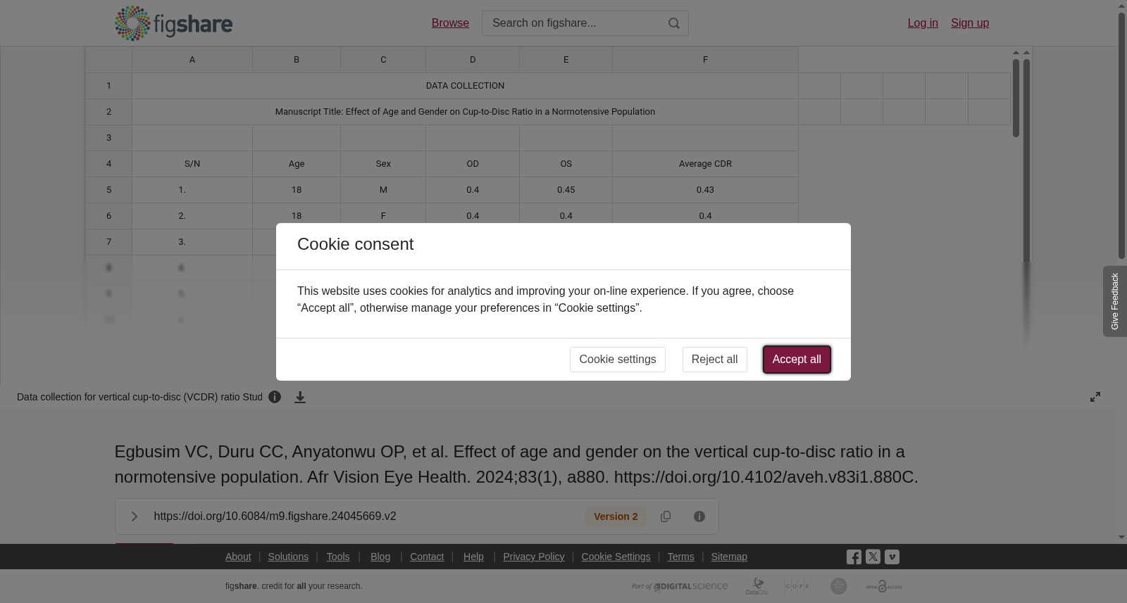 Egbusim VC, Duru CC, Anyatonwu OP, et al. Effect of age and gender on the vertical cup-to-disc ratio in a normotensive population. Afr Vision Eye Health. 2024;83(1), a880. https://doi.org/10.4102/aveh.v83i1.880C. 数据集图片