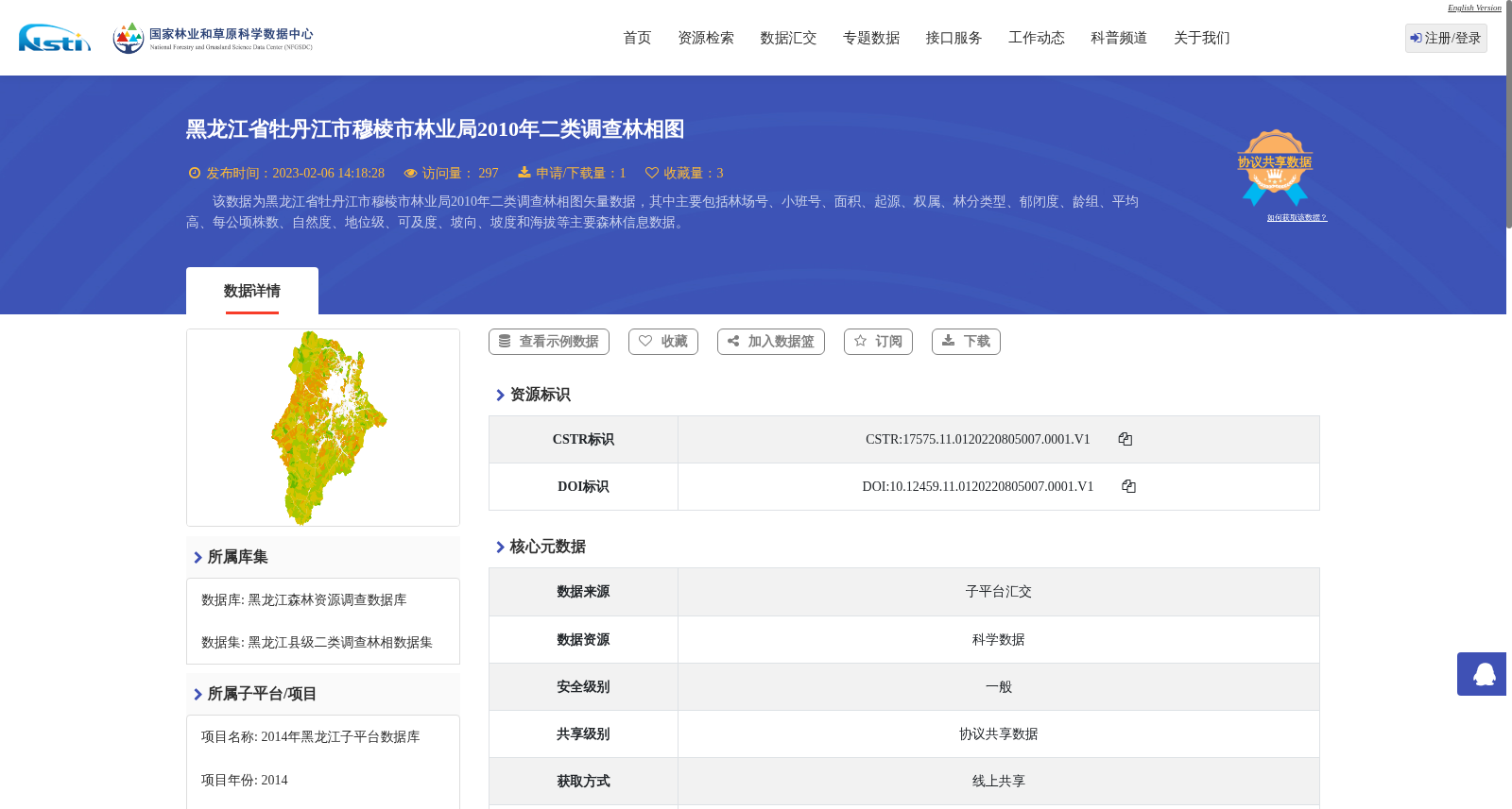 黑龙江省牡丹江市穆棱市林业局2010年二类调查林相图 数据集图片