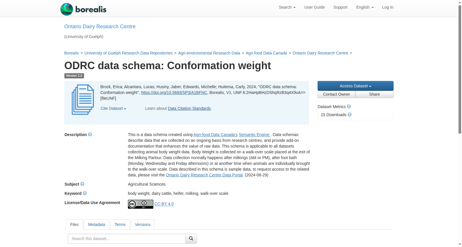 ODRC data schema: Conformation weight 数据集图片