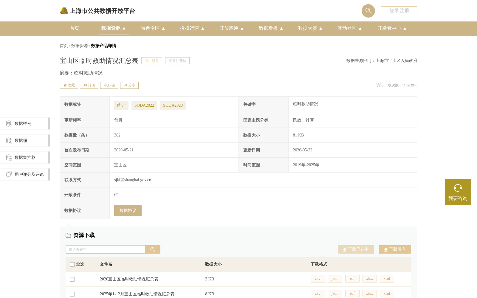宝山区临时救助情况汇总表 数据集图片