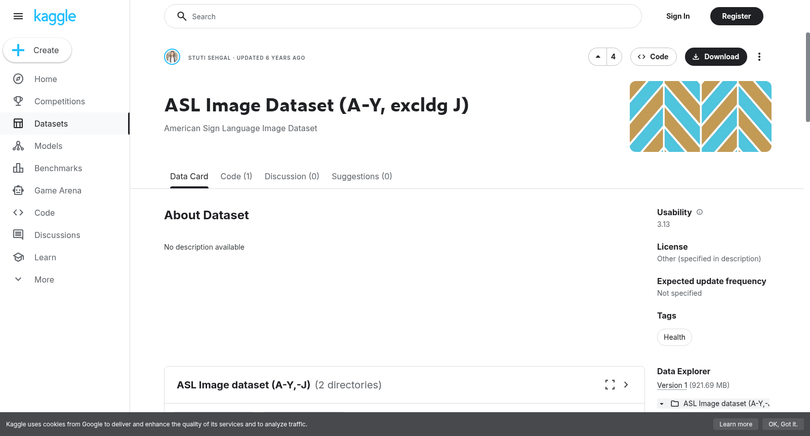 ASL Image Dataset (A-Y, excldg J) 数据集图片