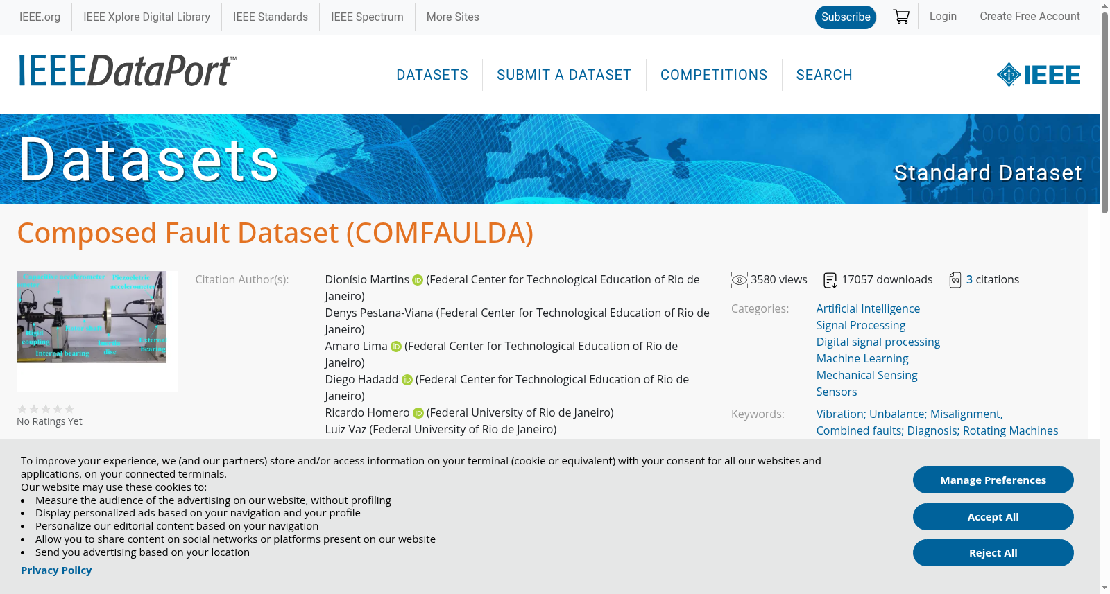 Composed Fault Dataset (COMFAULDA) 数据集图片