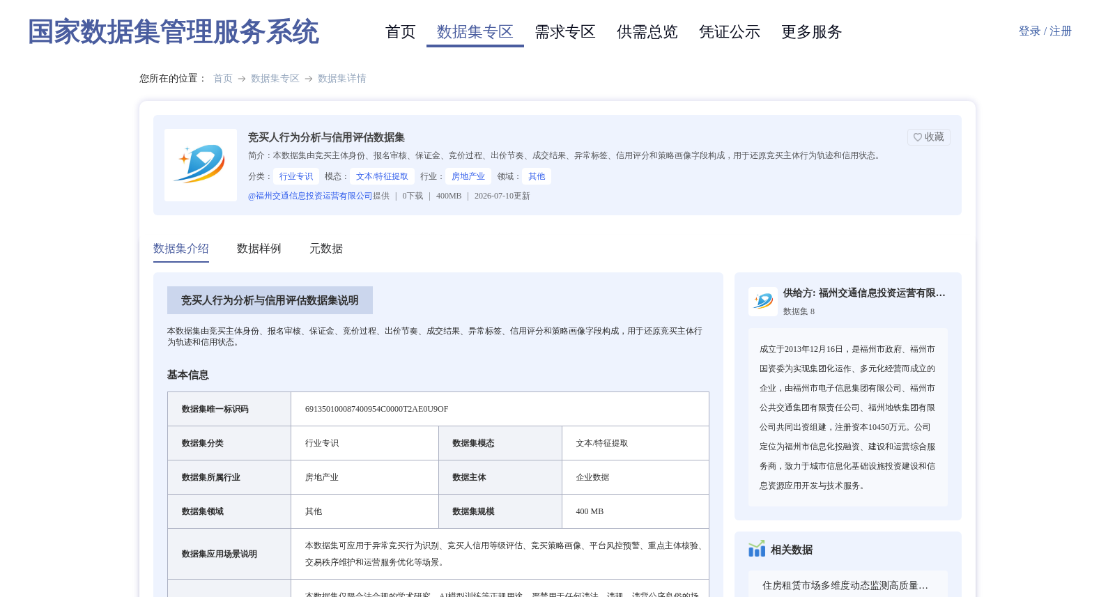 竞买人行为分析与信用评估数据集 数据集图片