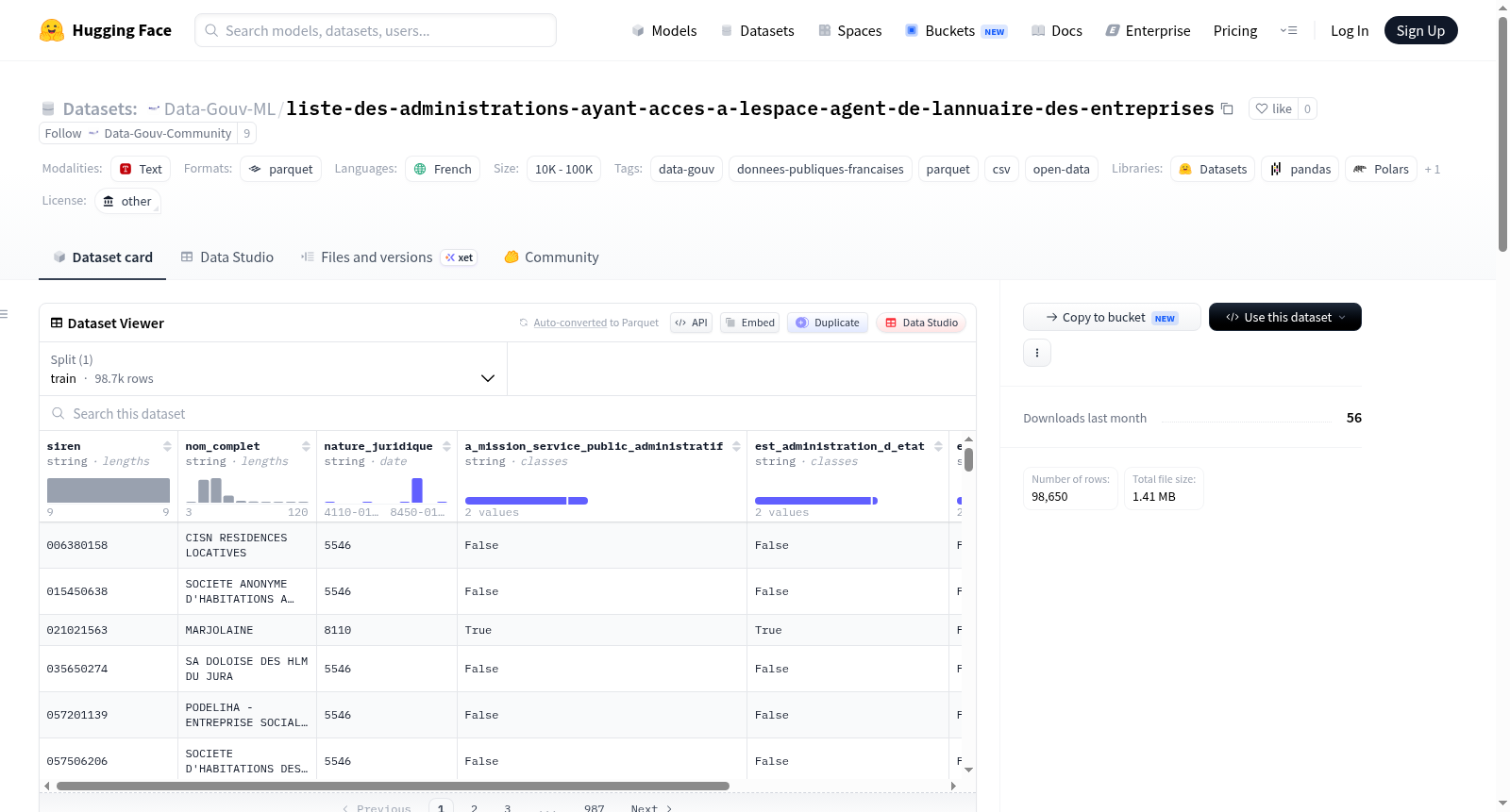 Data-Gouv-FR/liste-des-administrations-ayant-acces-a-lespace-agent-de-lannuaire-des-entreprises 数据集图片