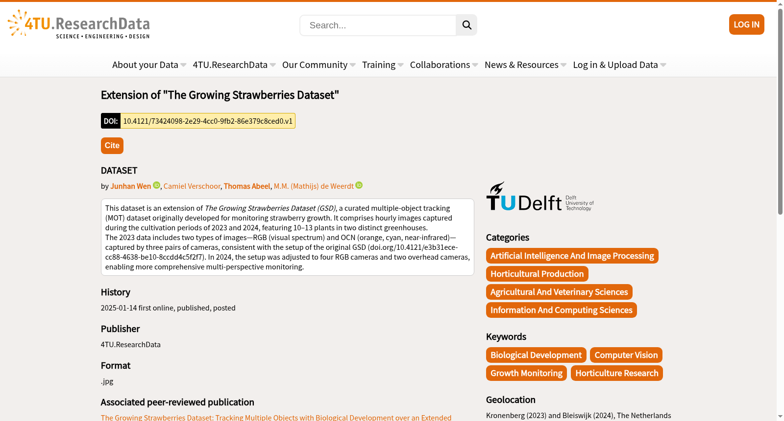 Extension of "The Growing Strawberries Dataset" 数据集图片