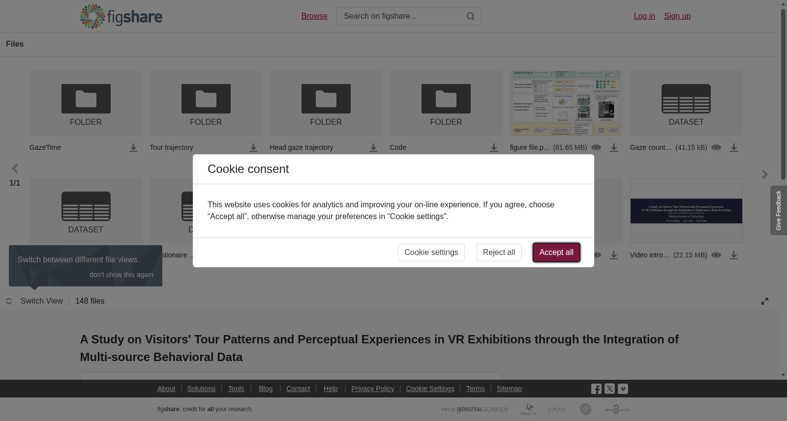 <b>A Study on Visitors' </b><b>Tour </b><b>Patterns and Perceptual Experiences in VR Exhibitions through the Integration of Multi-source Behavioral Data</b> 数据集图片