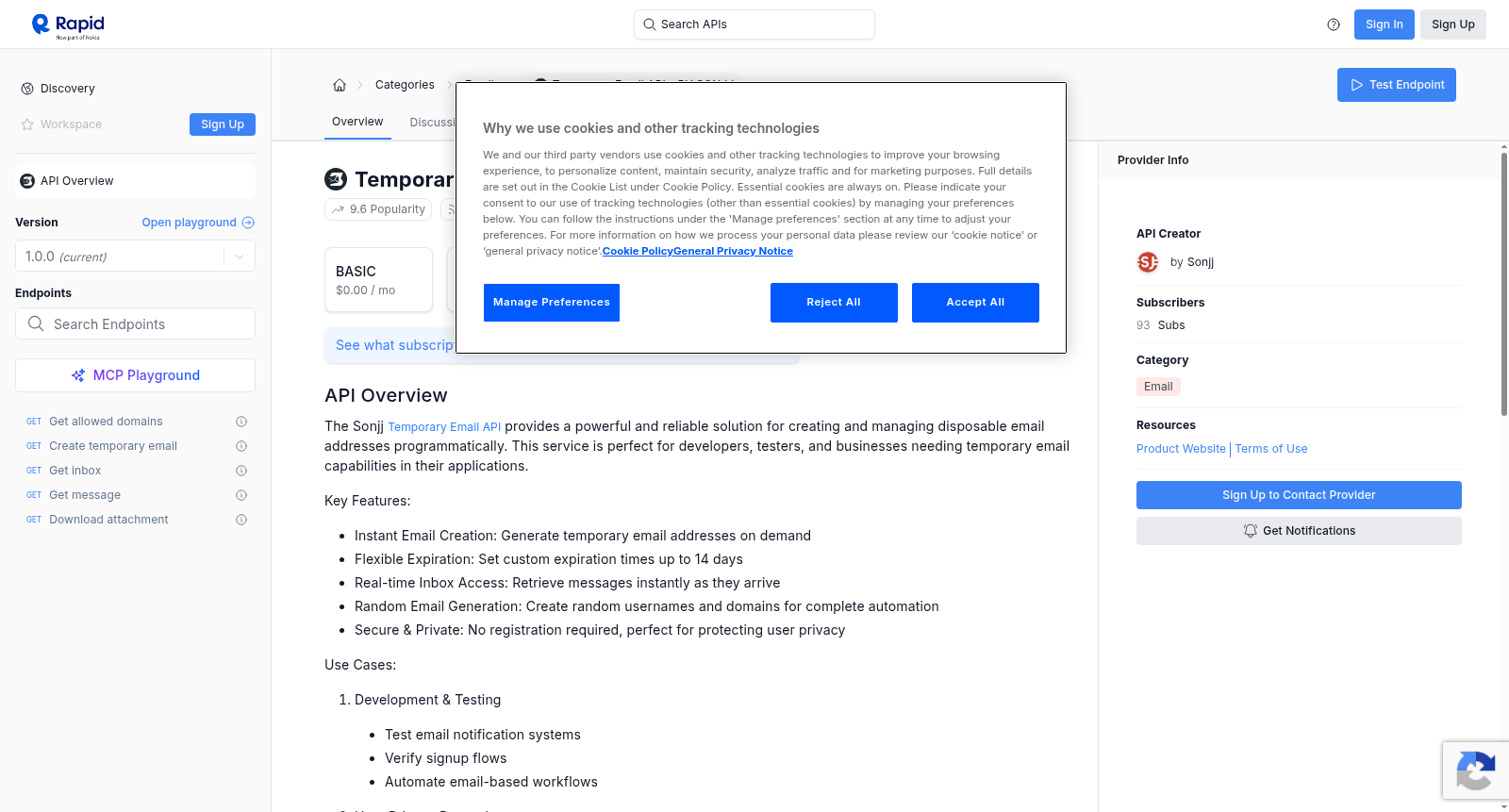 Temporary Email API - BY SONJJ 数据集图片