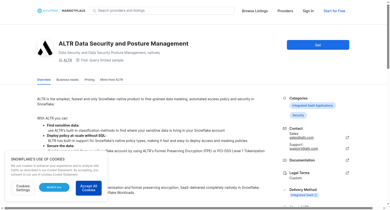 ALTR Data Security and Posture Management 数据集图片