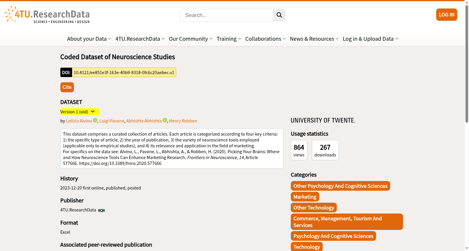 Coded Dataset of Neuroscience Studies 数据集图片