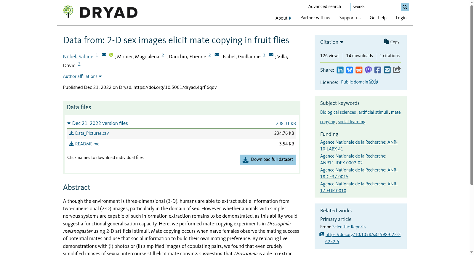 Data from: 2-D sex images elicit mate copying in fruit flies 数据集图片