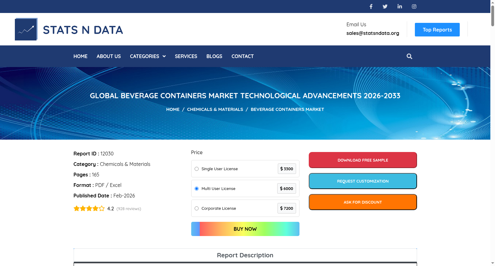 Global Beverage Containers Market Technological Advancements 2024-2031 数据集图片