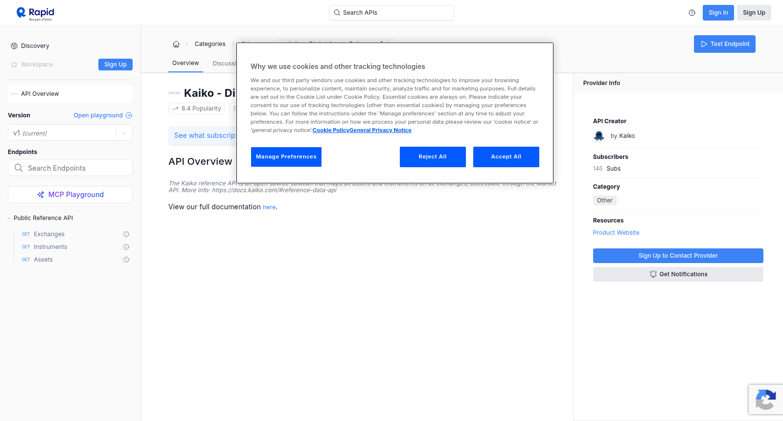 Kaiko - Digital Assets Reference Data 数据集图片