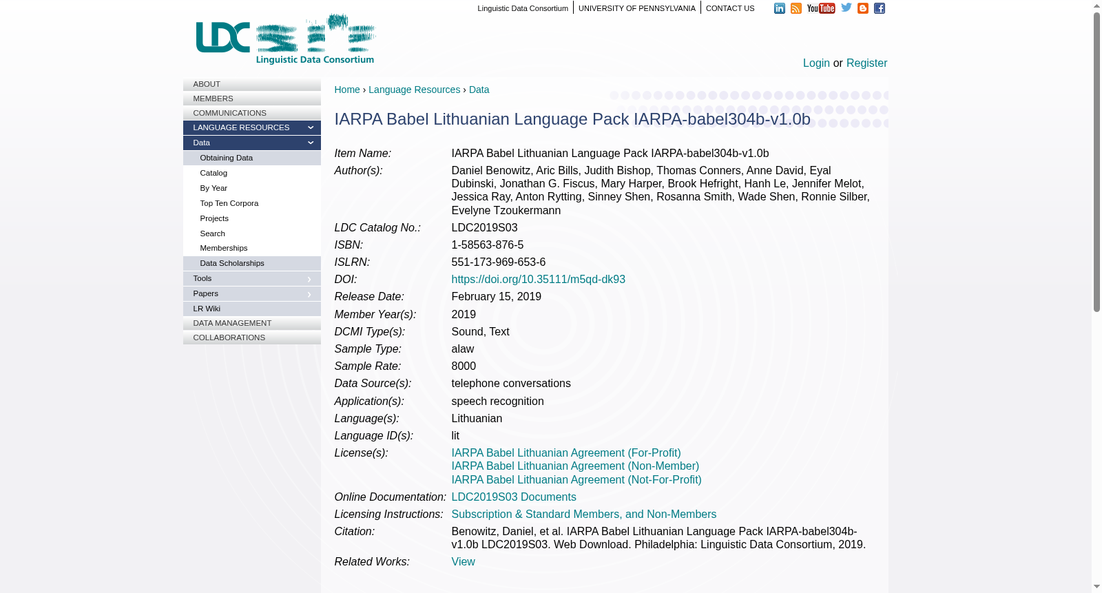 IARPA Babel Lithuanian Language Pack IARPA-babel304b-v1.0b 数据集图片