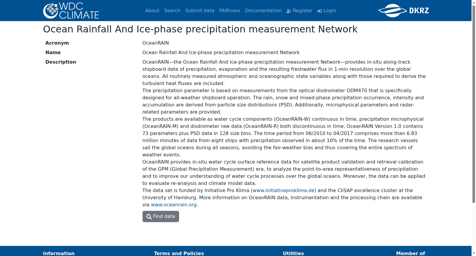 Ocean Rainfall And Ice-phase precipitation measurement Network 数据集图片