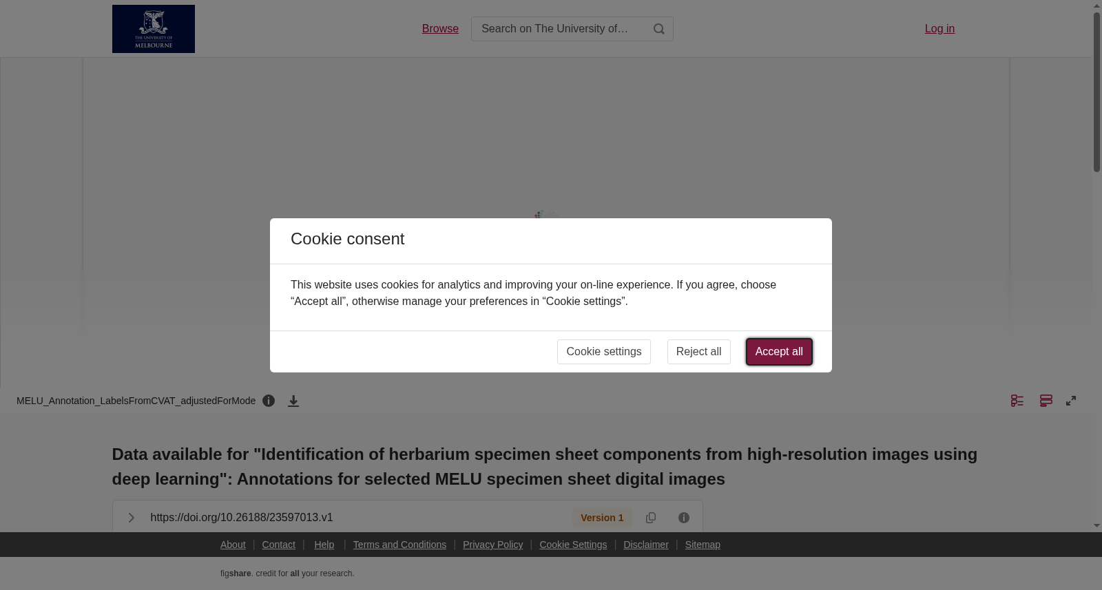 <strong>Data available for "Identification of herbarium specimen sheet components from high-resolution images using deep learning": Annotations for selected MELU specimen sheet digital images</strong> 数据集图片