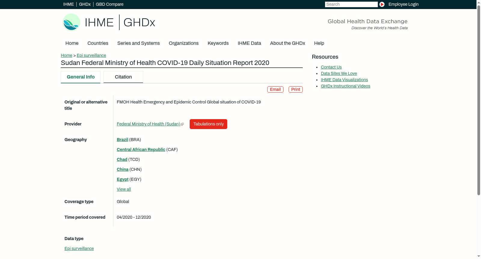 Sudan Federal Ministry of Health COVID-19 Daily Situation Report 2020 数据集图片