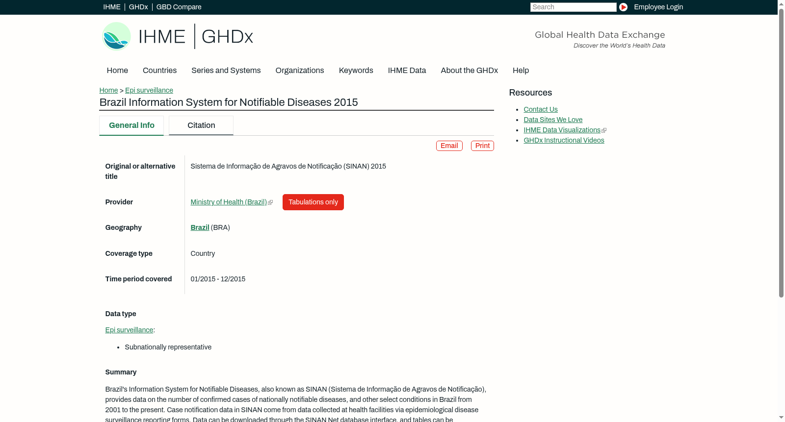 Brazil Information System for Notifiable Diseases 2015 数据集图片