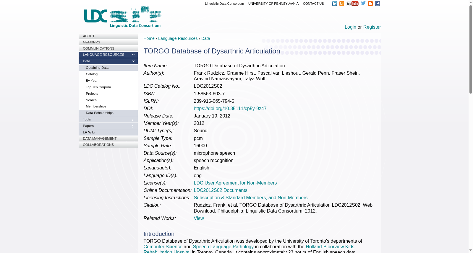 TORGO Database of Dysarthric Articulation 数据集图片